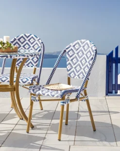 Set di 4 sedie da giardino RIFREDDO Rattan sintetico (PE) Blu