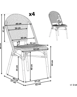 Set di 4 sedie da giardino RIFREDDO Rattan sintetico (PE) Blu