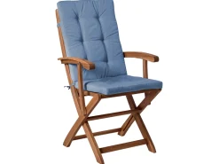 Set di 2 sedie da giardino con cuscini MAUI PREMIUM Legno d'acacia Blu