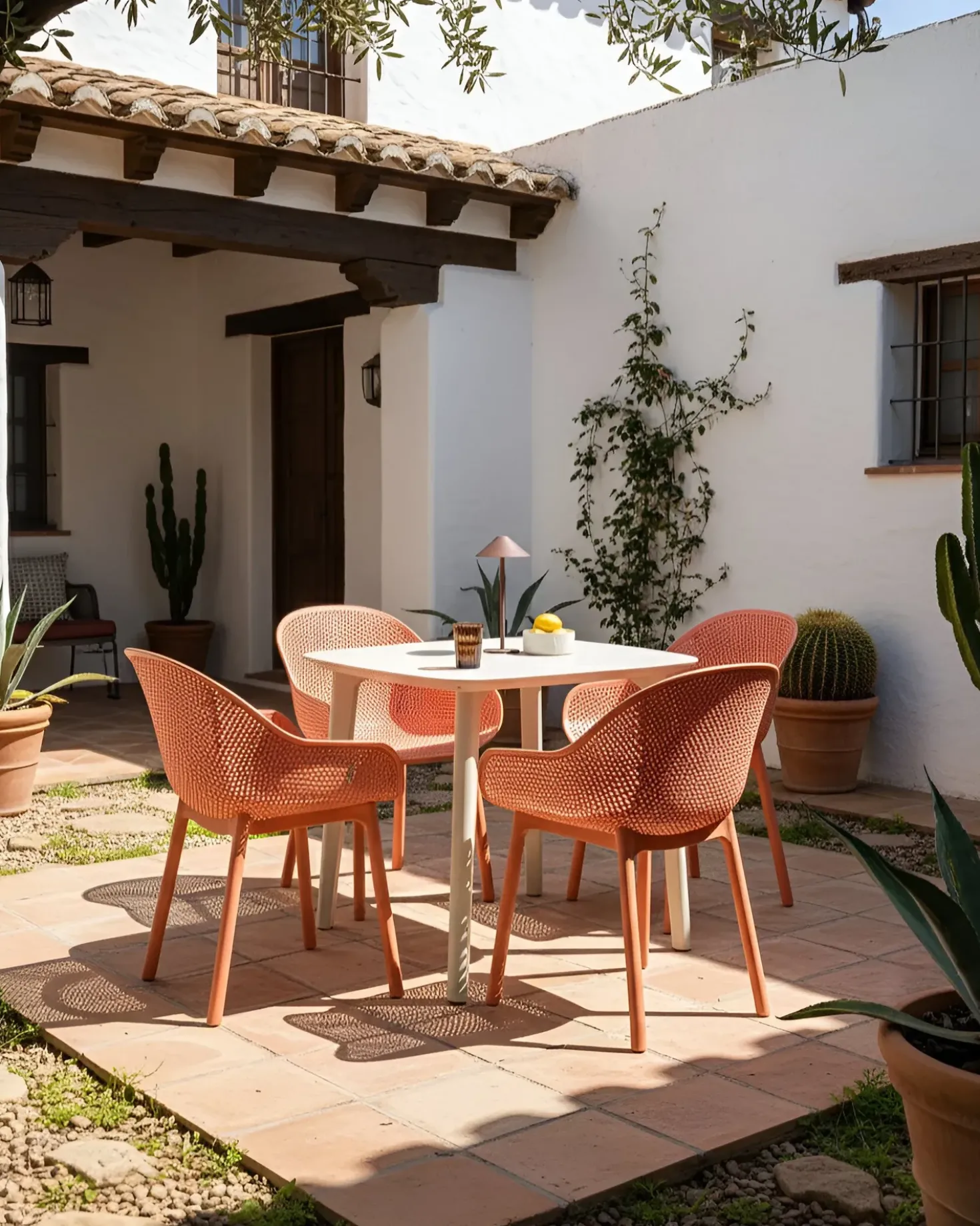 Set di 4 sedie da giardino TIGGIANO Corallo