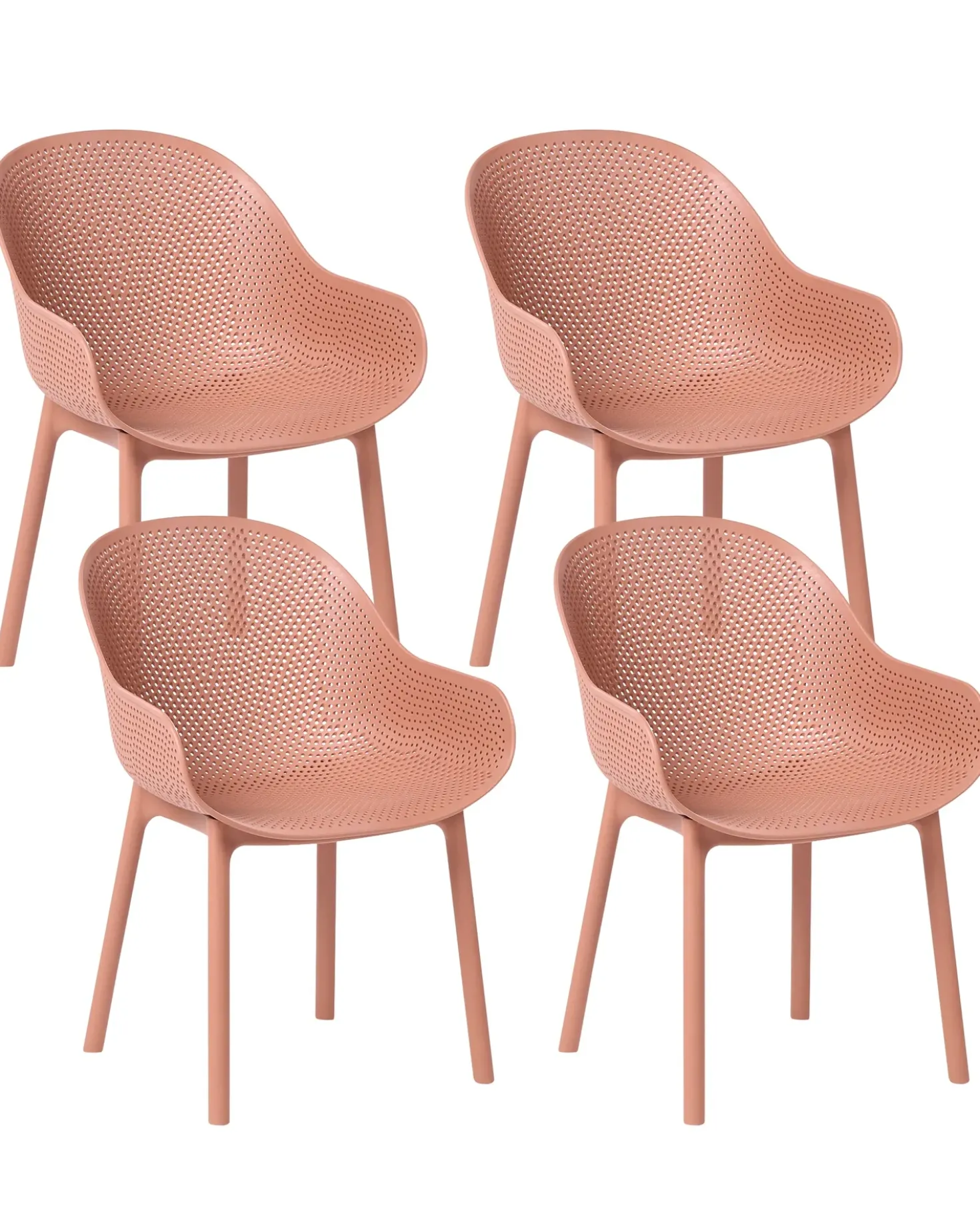Set di 4 sedie da giardino TIGGIANO Corallo