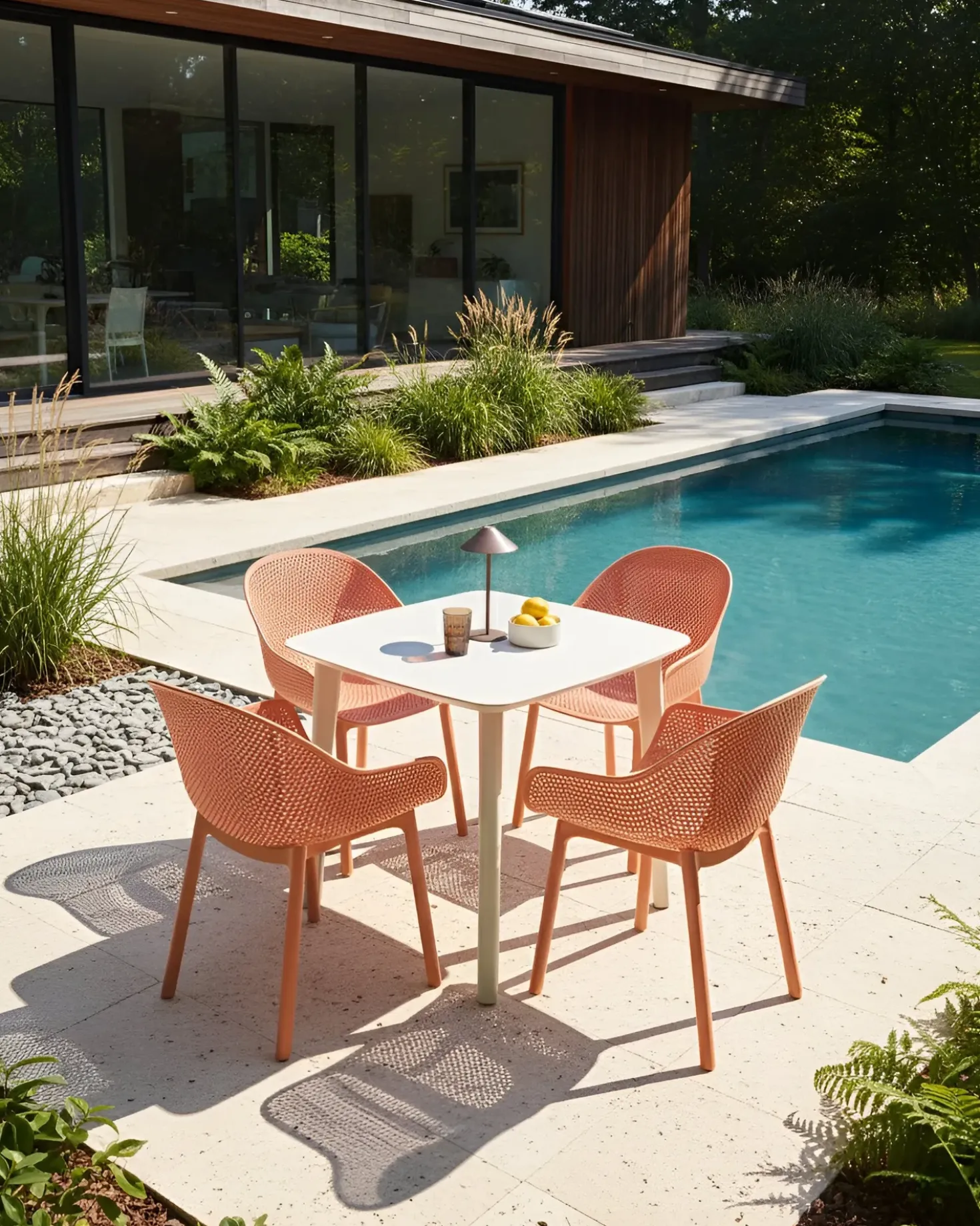 Set di 4 sedie da giardino TIGGIANO Corallo