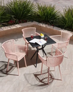 Set di 4 sedie da giardino PESARO Rosa