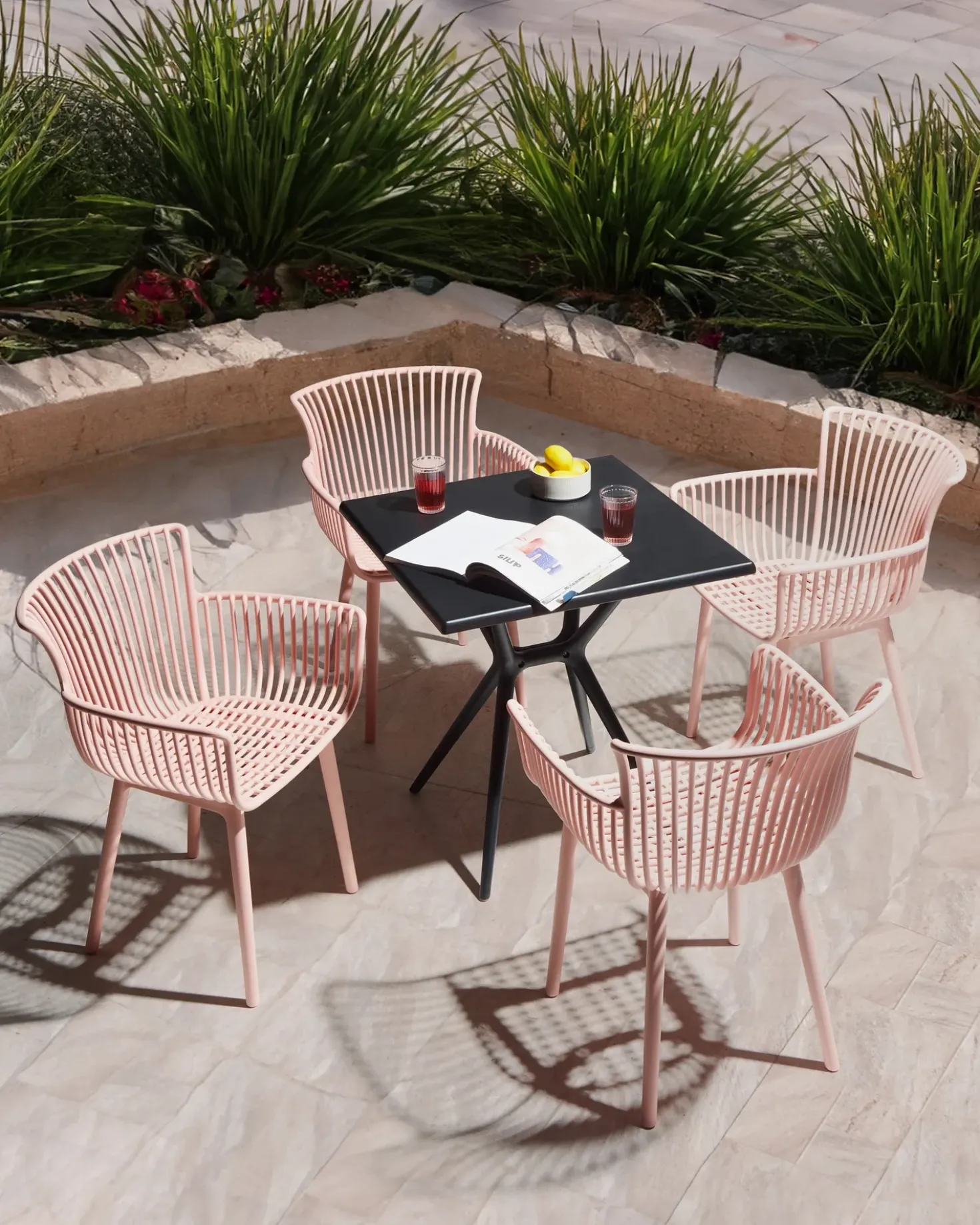 Set di 4 sedie da giardino PESARO Rosa
