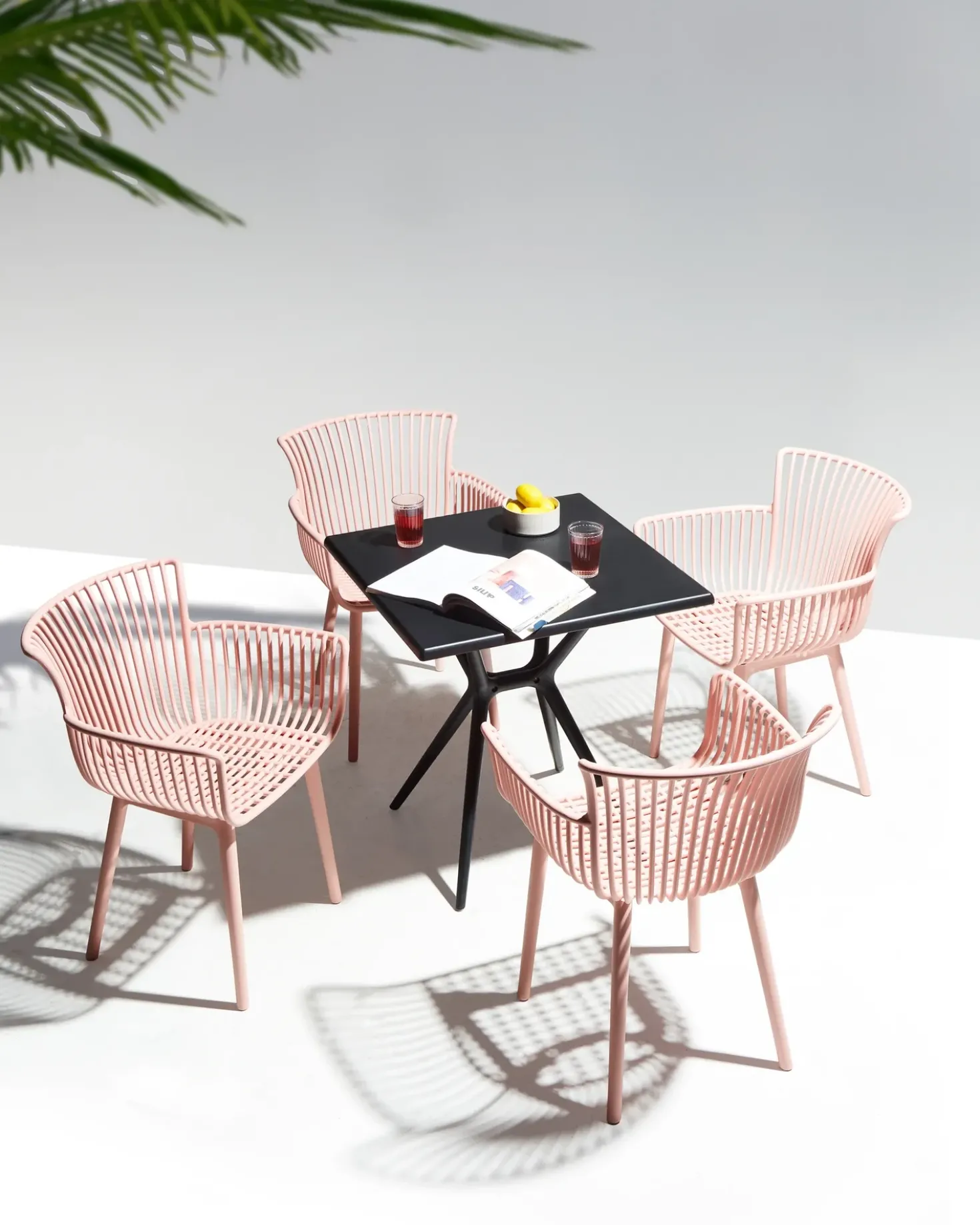 Set di 4 sedie da giardino PESARO Rosa