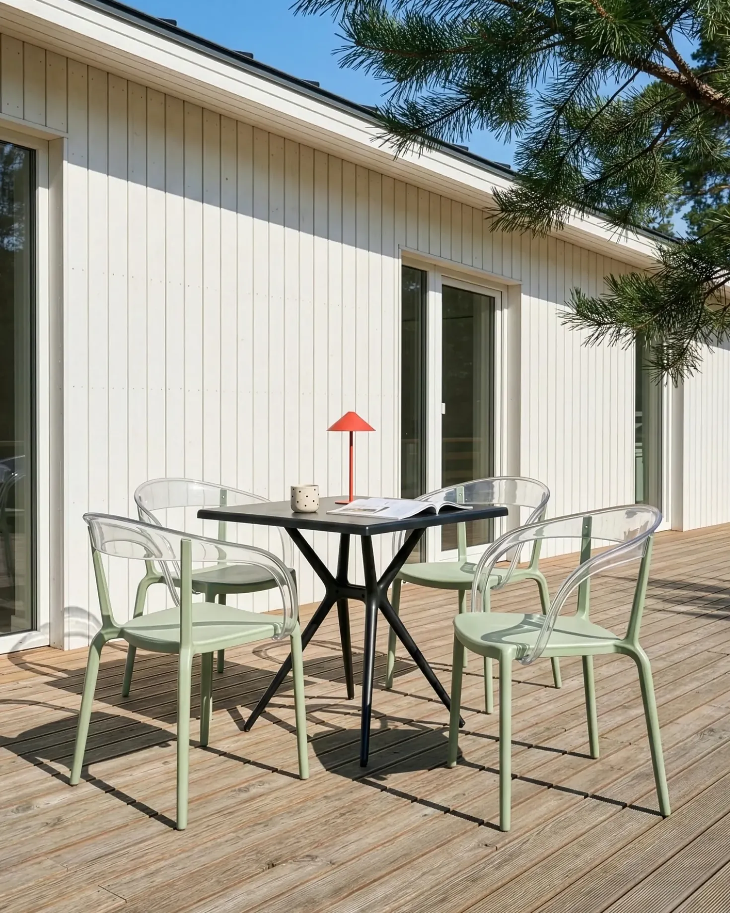 Set di 4 sedie da giardino MALEVIZI Impilabile Verde chiaro