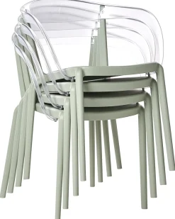 Set di 4 sedie da giardino MALEVIZI Impilabile Verde chiaro