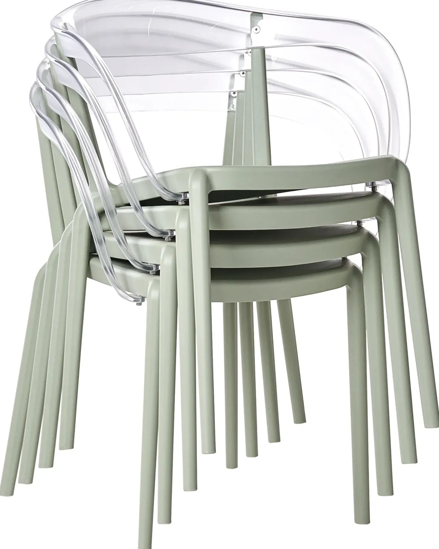 Set di 4 sedie da giardino MALEVIZI Impilabile Verde chiaro