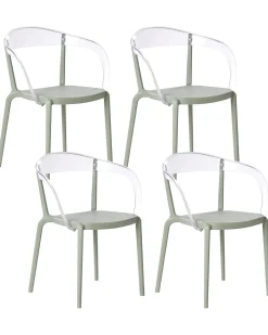 Set di 4 sedie da giardino MALEVIZI Impilabile Verde chiaro