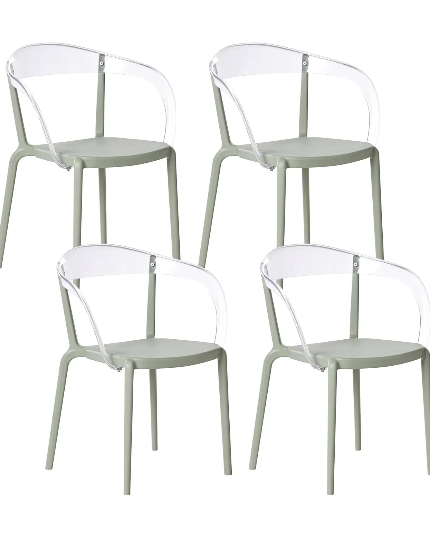 Set di 4 sedie da giardino MALEVIZI Impilabile Verde chiaro
