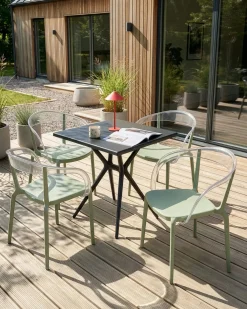 Set di 4 sedie da giardino MALEVIZI Impilabile Verde chiaro