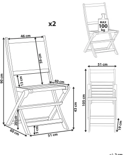 Set di 2 sedie da giardino PARAGGI Legno di acacia certificato Marrone scuro