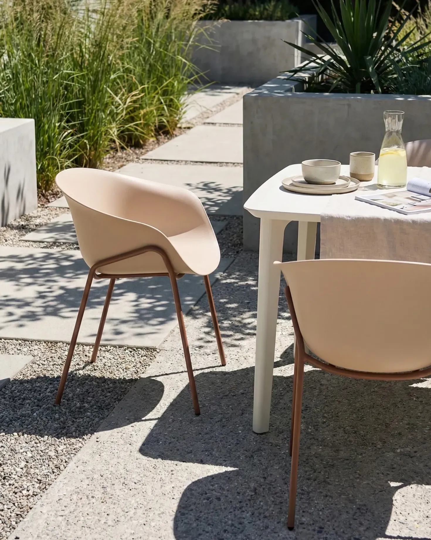Set di 2 sedie da giardino METEORA Materiale sintetico Beige