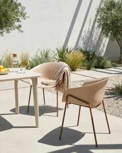 Set di 2 sedie da giardino METEORA Materiale sintetico Beige