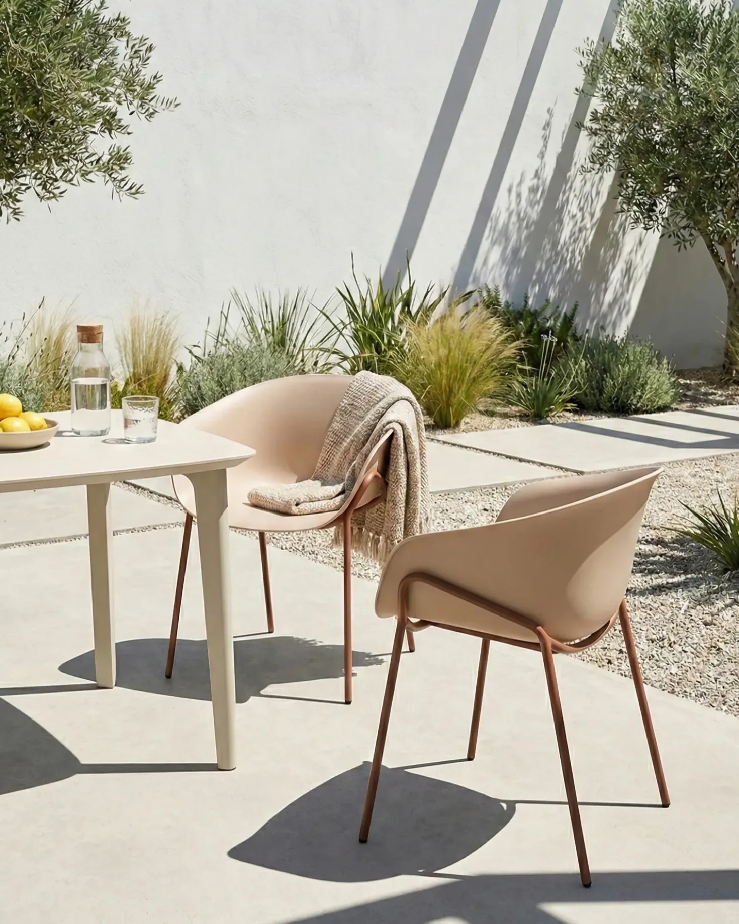 Set di 2 sedie da giardino METEORA Materiale sintetico Beige
