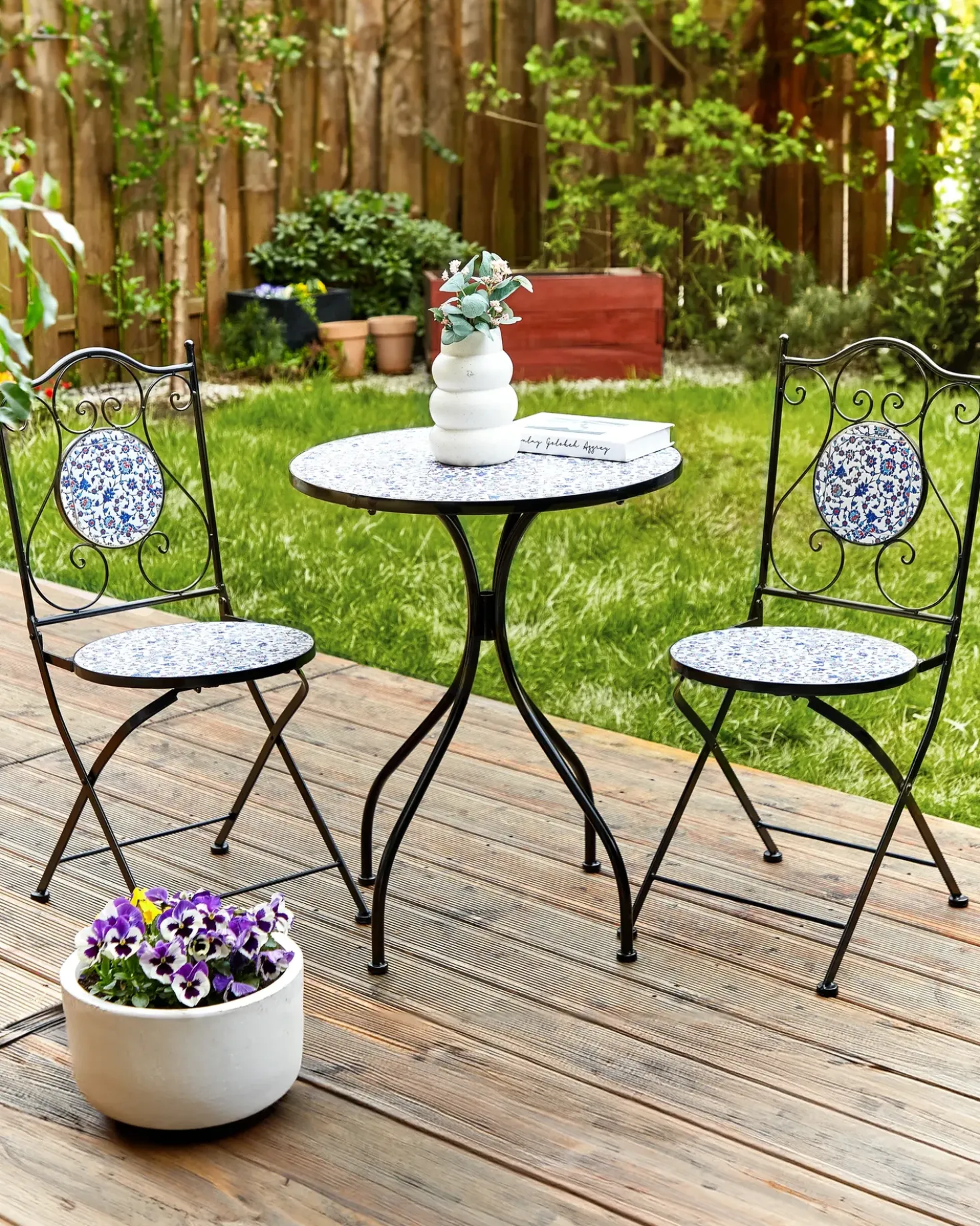 Set di 2 sedie da giardino CAMPRENA Metallo Nero