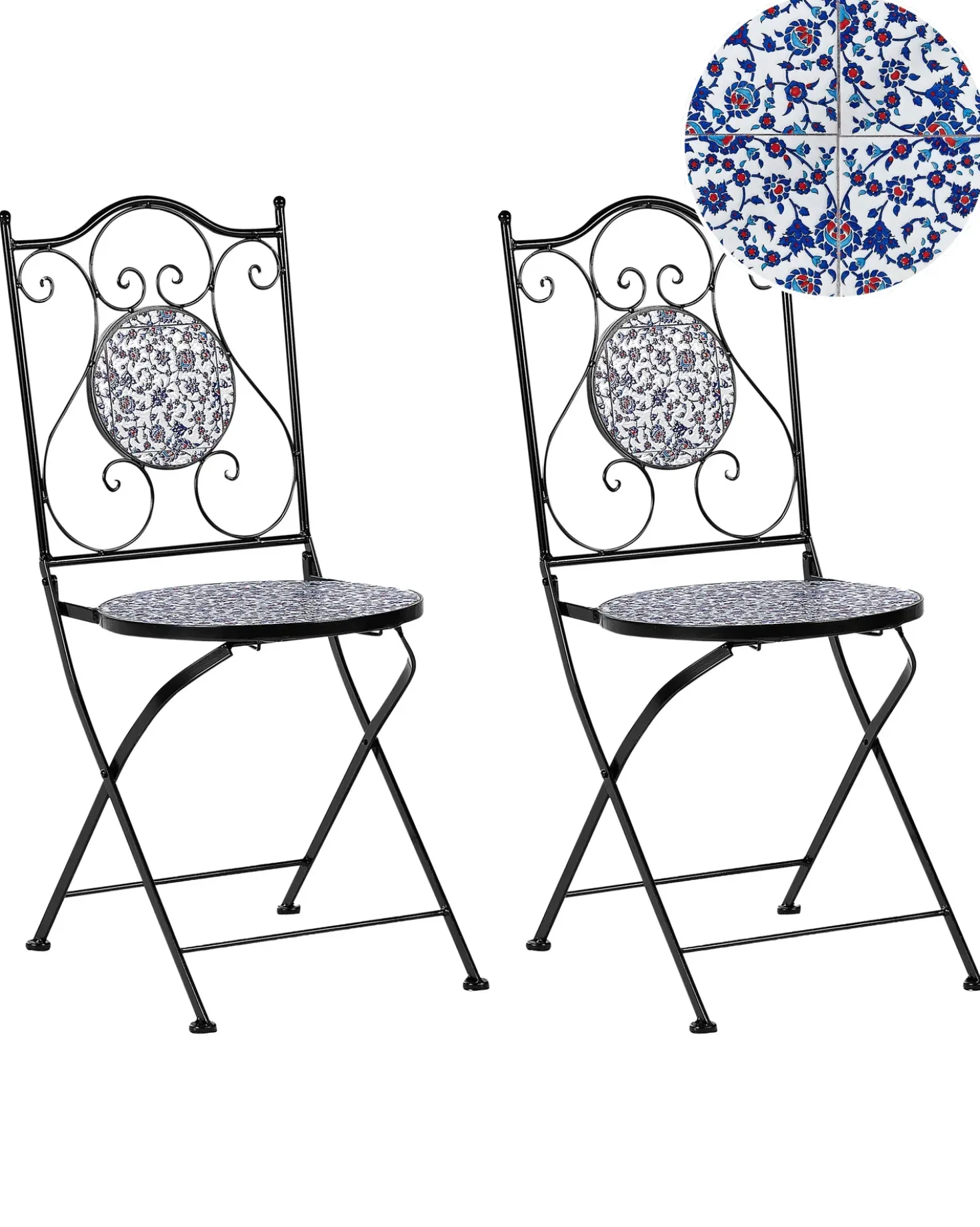 Set di 2 sedie da giardino CAMPRENA Metallo Nero