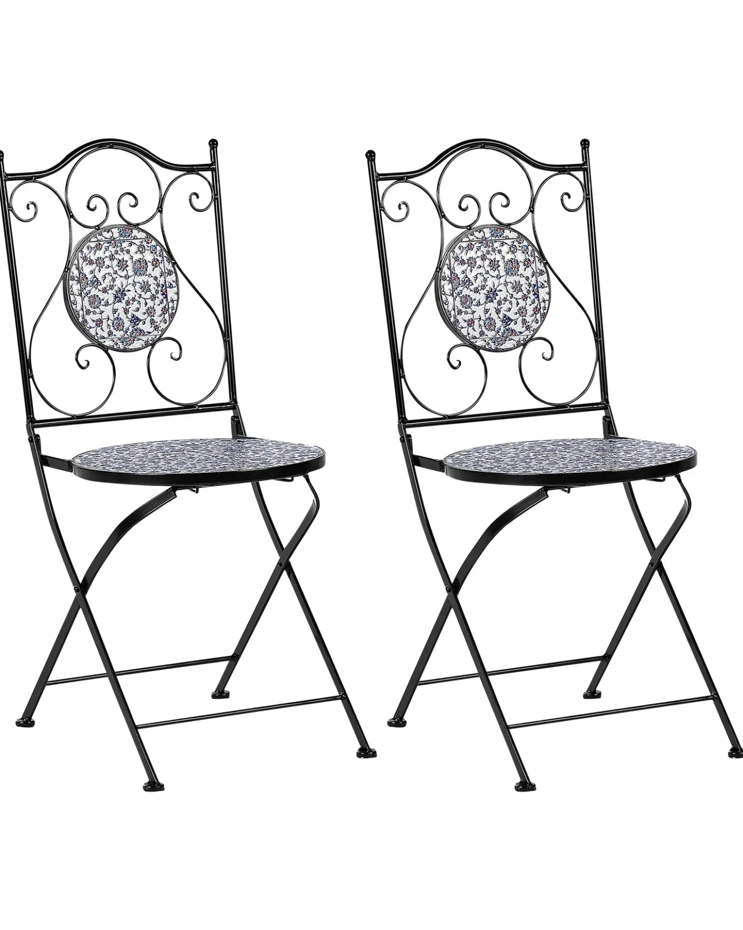 Set di 2 sedie da giardino CAMPRENA Metallo Nero