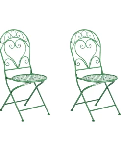 Set di 2 sedie da giardino ALBINIA Metallo Verde