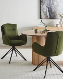 Set di 2 sedie da pranzo AVELAR Tessuto Verde scuro