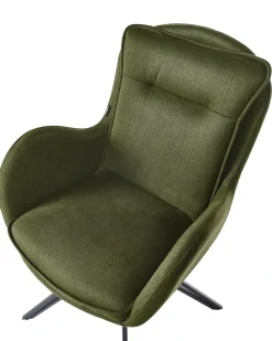 Set di 2 sedie da pranzo AVELAR Tessuto Verde scuro
