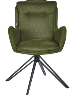 Set di 2 sedie da pranzo AVELAR Tessuto Verde scuro