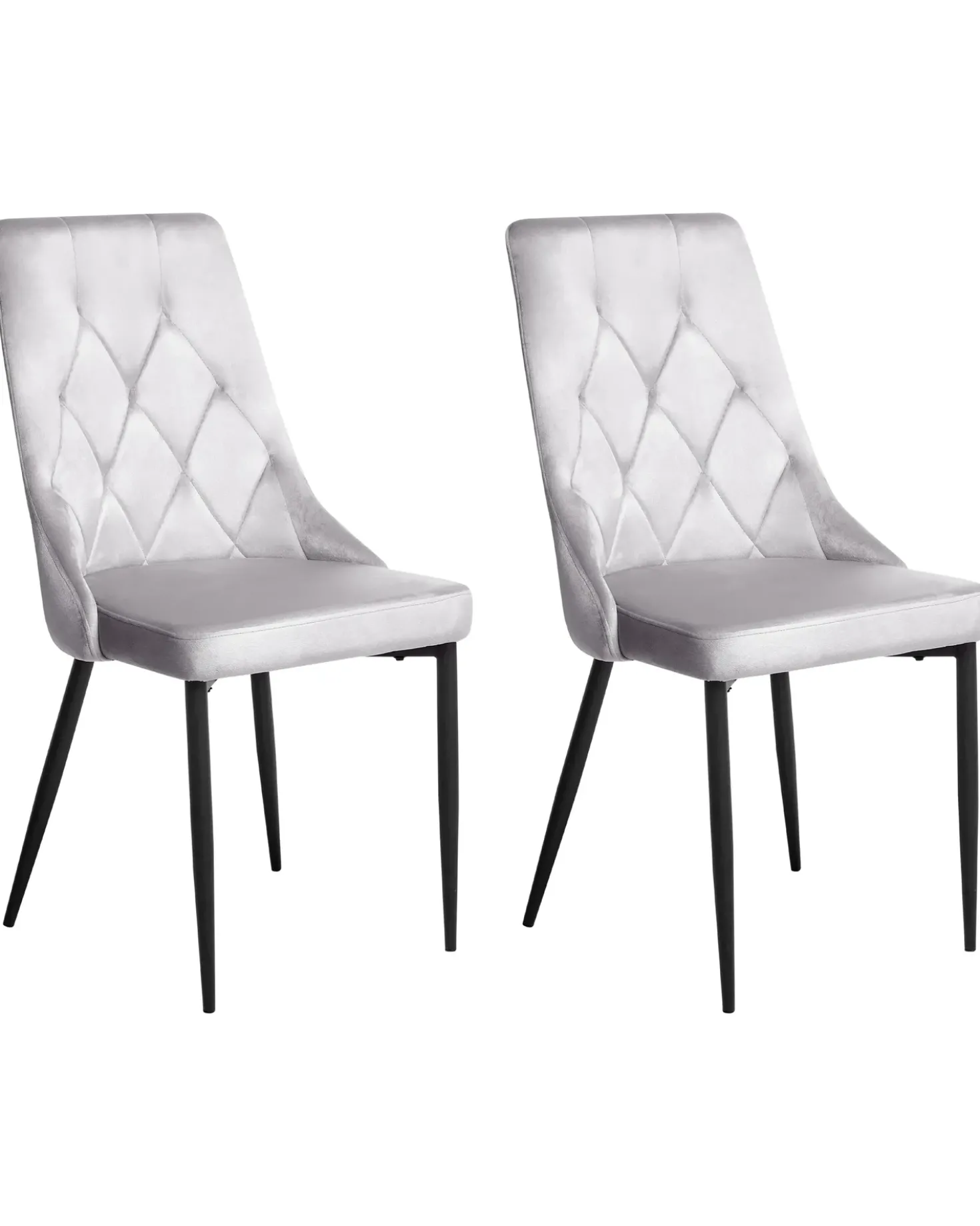 Set di 2 sedie da pranzo AVENIR Velluto Grigio chiaro