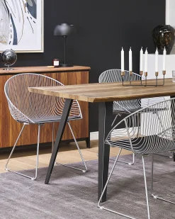 Set di 2 sedie da pranzo AURORA Metallo Argento
