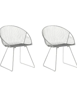 Set di 2 sedie da pranzo AURORA Metallo Argento