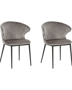 Set di 2 sedie da pranzo AUGUSTA Velluto Grigio