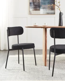 Set di 2 sedie da pranzo ALLISON Bouclé Nero