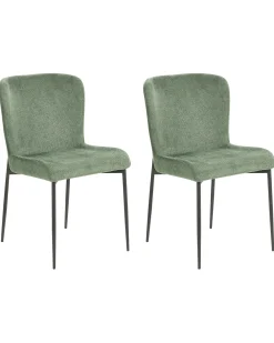 Set di 2 sedie da pranzo ADA Tessuto Verde scuro