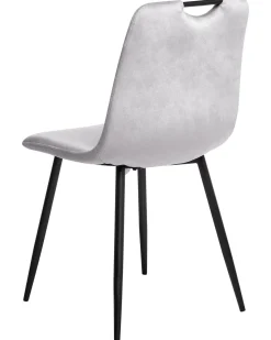 Set di 4 sedie da pranzo ARGYLE Velluto Grigio chiaro