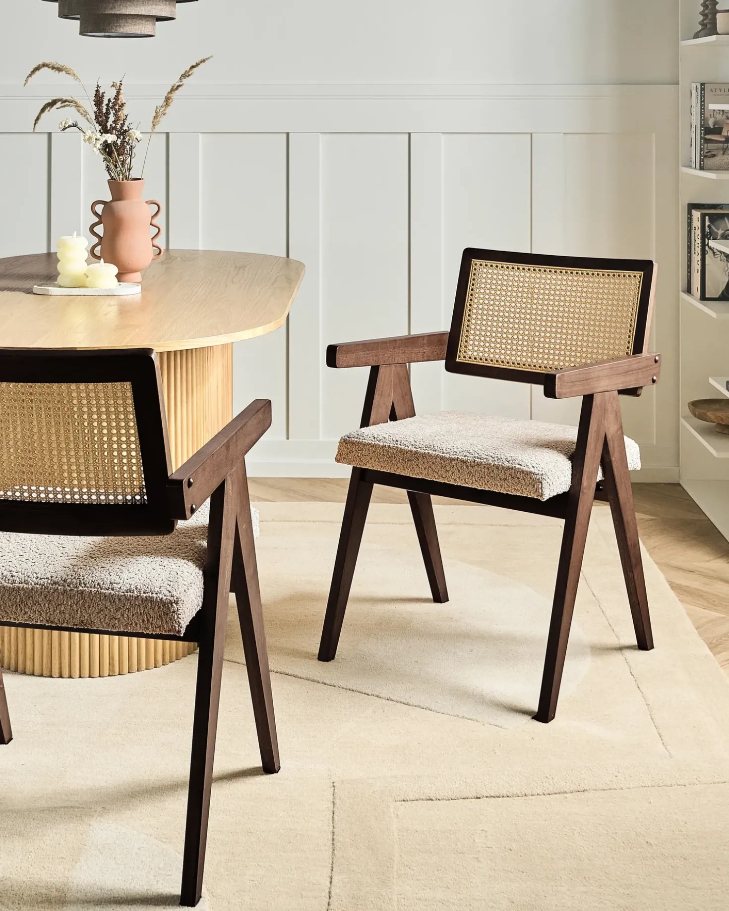 Set di 2 sedie da pranzo AVA Legno Marrone/Tortora