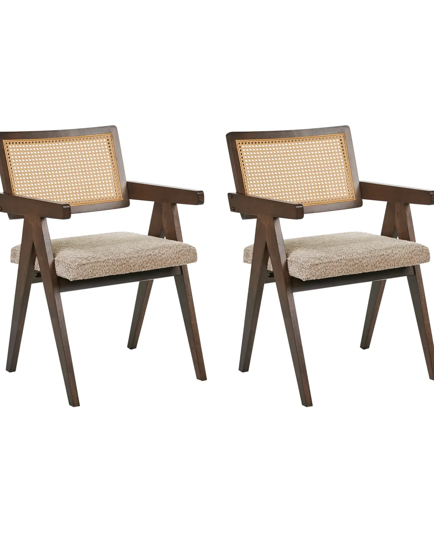 Set di 2 sedie da pranzo AVA Legno Marrone/Tortora