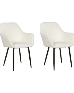 Set di 2 sedie da pranzo ALDEN II Bouclé Bianco