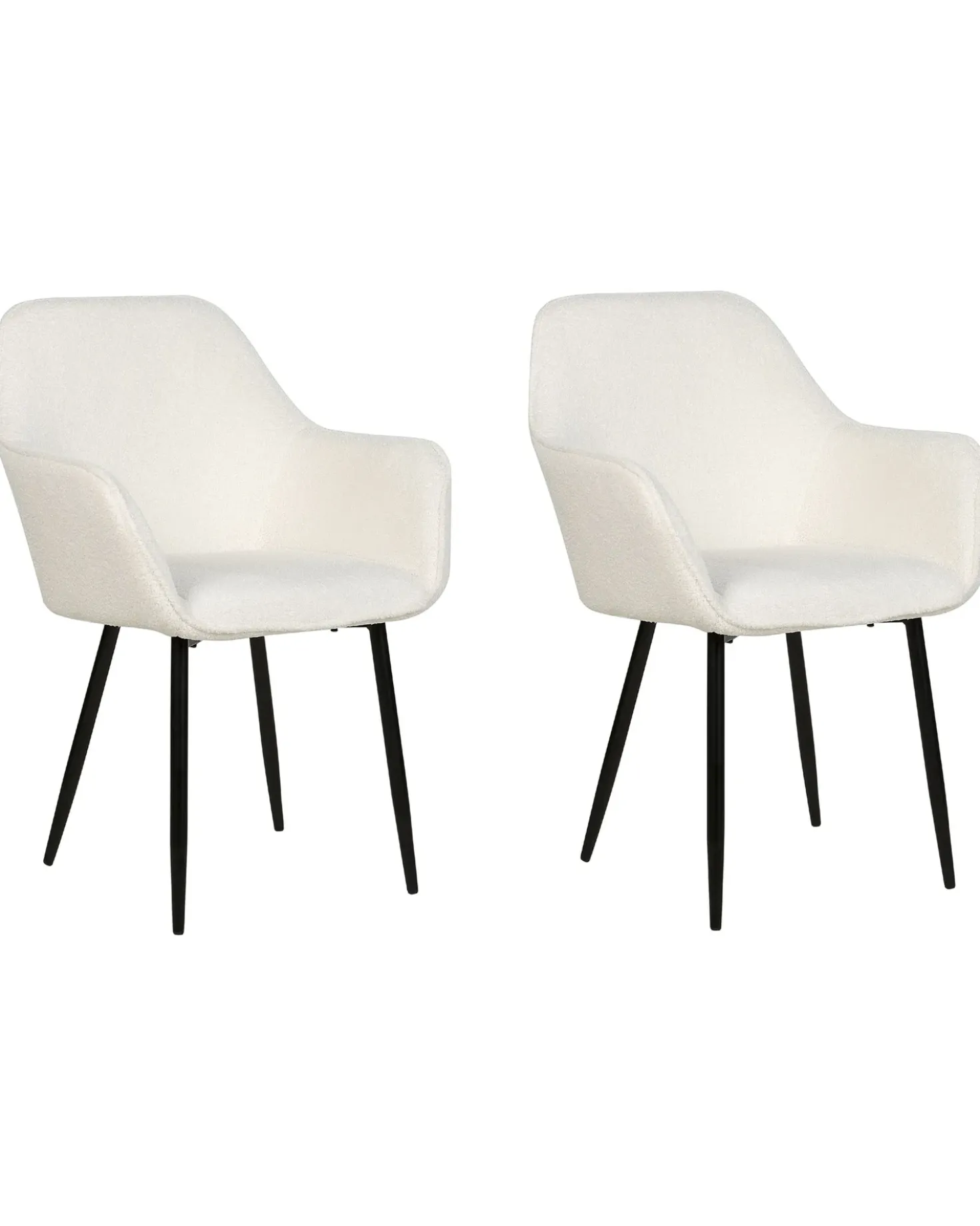 Set di 2 sedie da pranzo ALDEN II Bouclé Bianco