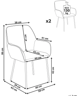 Set di 2 sedie da pranzo ALDEN II Bouclé Bianco