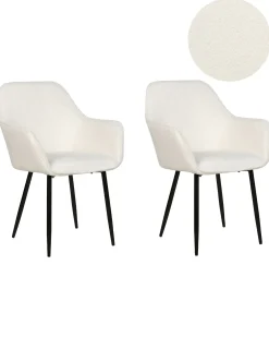 Set di 2 sedie da pranzo ALDEN II Bouclé Bianco