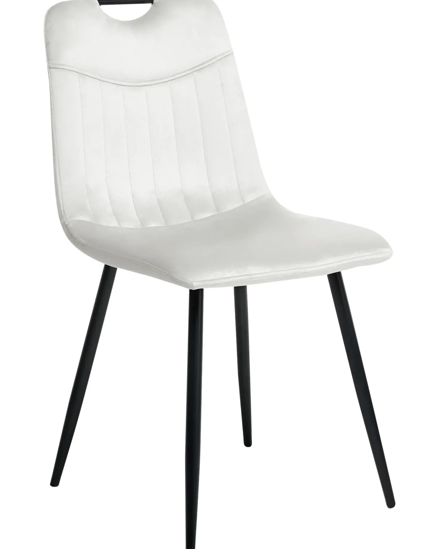Set di 4 sedie da pranzo ARGYLE Velluto Bianco sporco