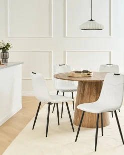 Set di 4 sedie da pranzo ARGYLE Velluto Bianco sporco