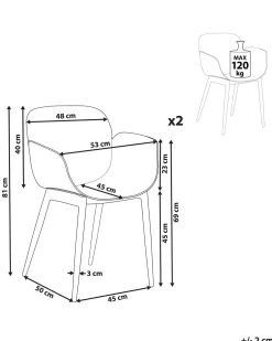 Set di 2 sedie da pranzo ABILENE Bianco