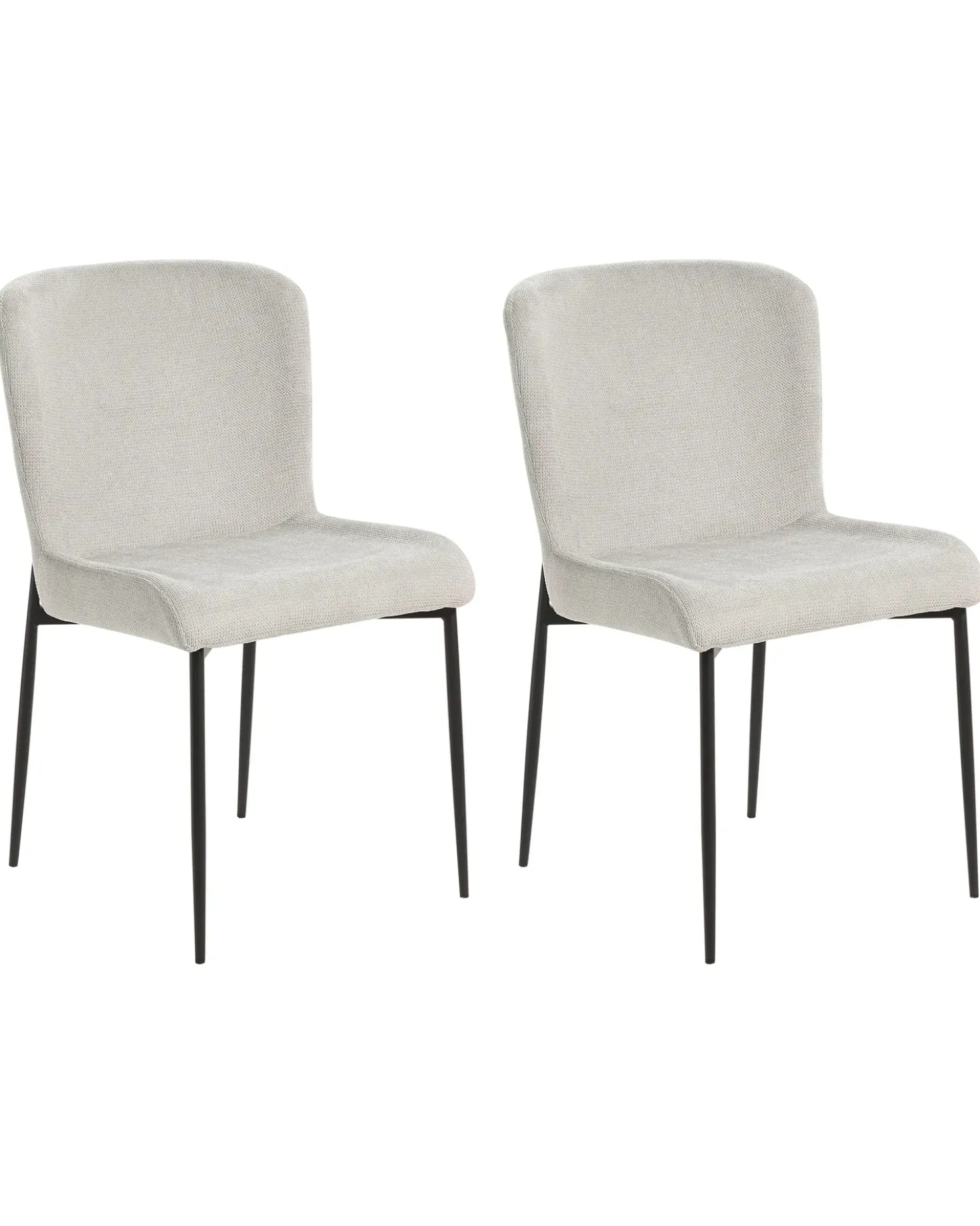 Set di 2 sedie da pranzo ADA Tessuto Grigio chiaro