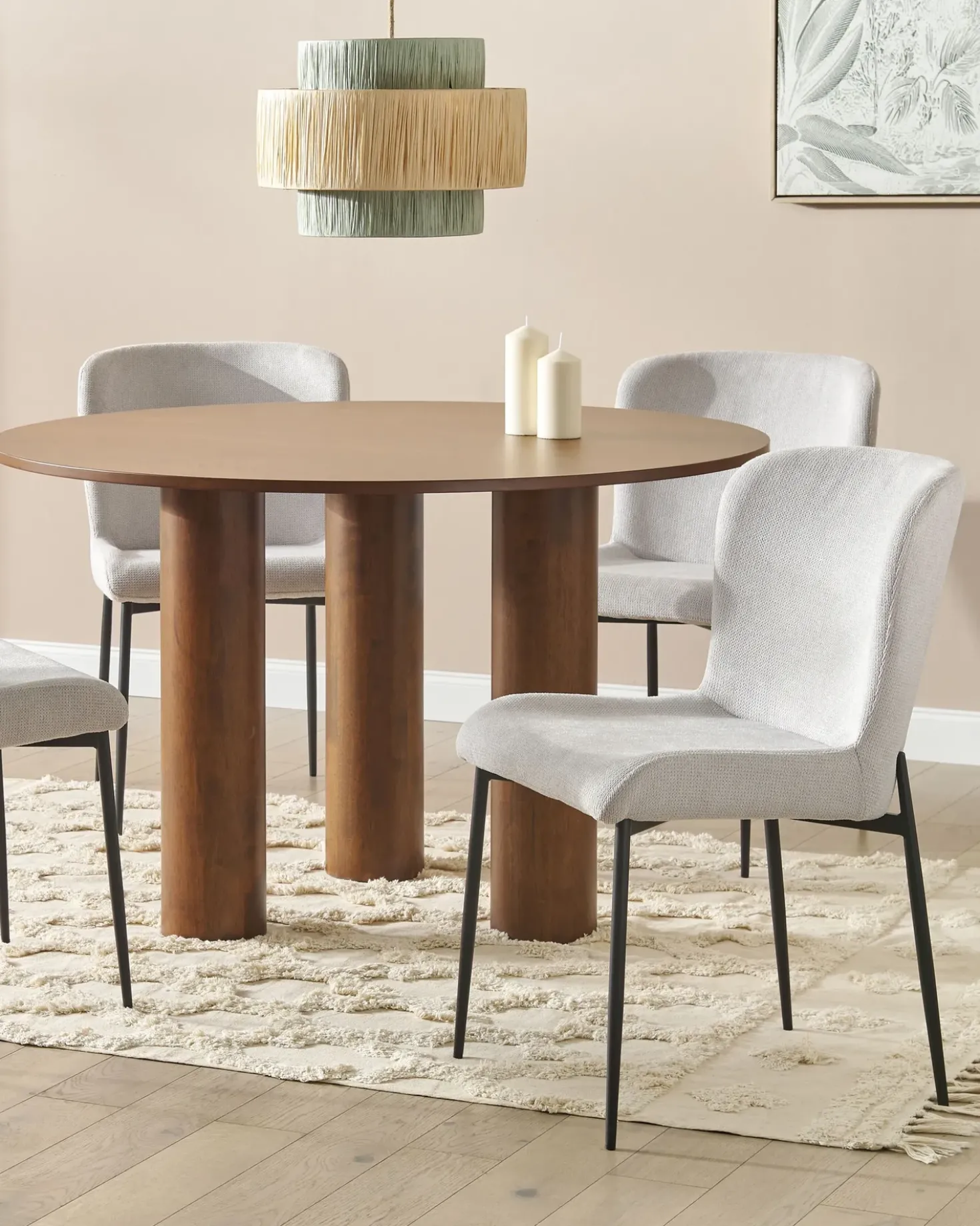 Set di 2 sedie da pranzo ADA Tessuto Grigio chiaro