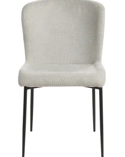 Set di 2 sedie da pranzo ADA Tessuto Grigio chiaro