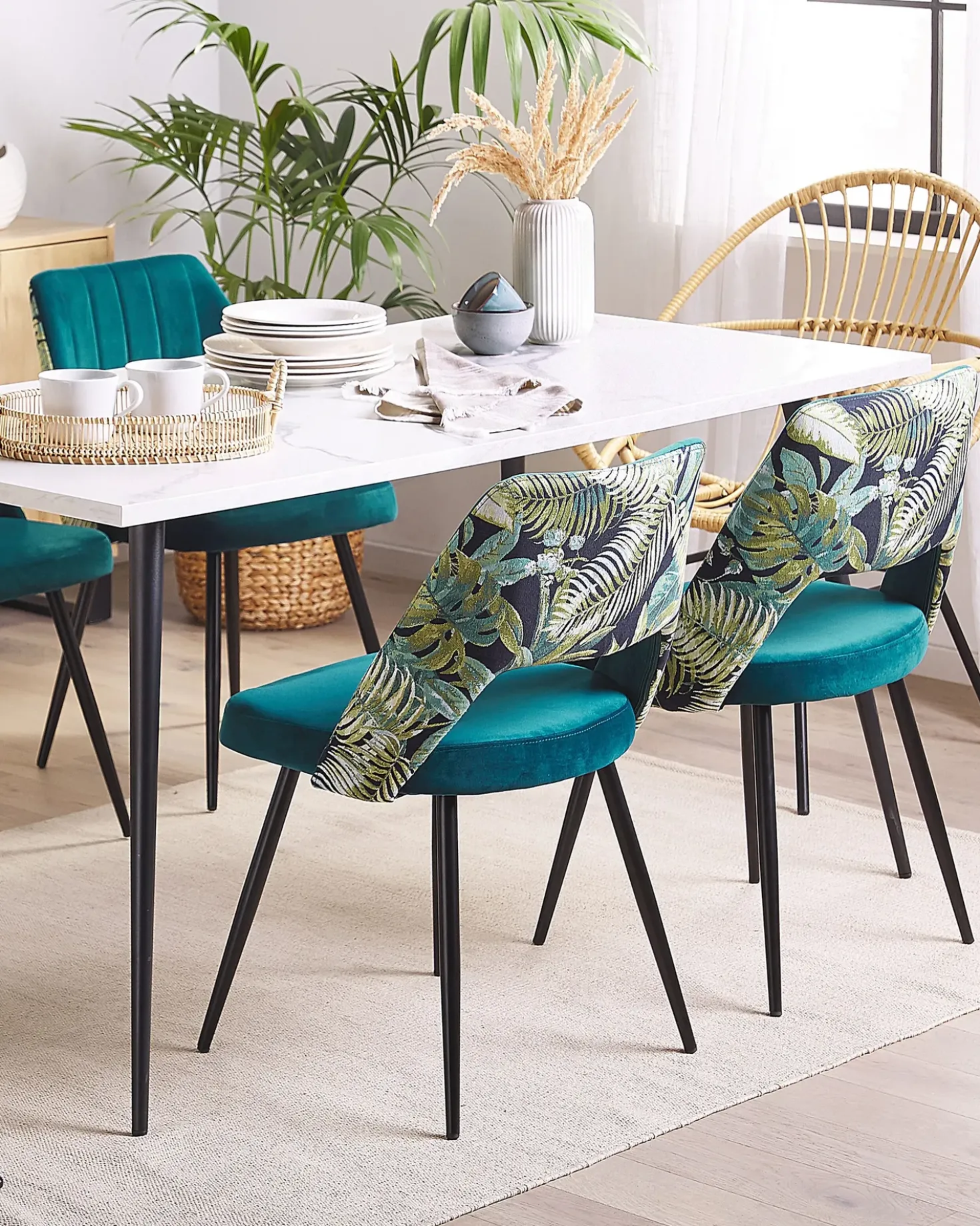 Set di 2 sedie da pranzo ANSLEY Velluto Blu oltremare