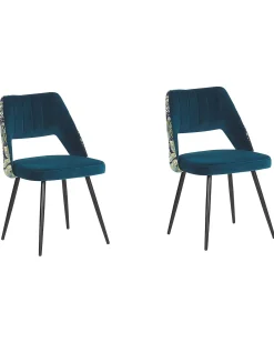 Set di 2 sedie da pranzo ANSLEY Velluto Blu oltremare