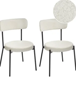 Set di 2 sedie da pranzo ALLISON Bouclé Bianco