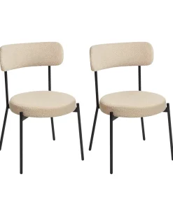 Set di 2 sedie da pranzo ALLISON Bouclé Beige chiaro