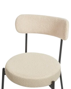 Set di 2 sedie da pranzo ALLISON Bouclé Beige chiaro